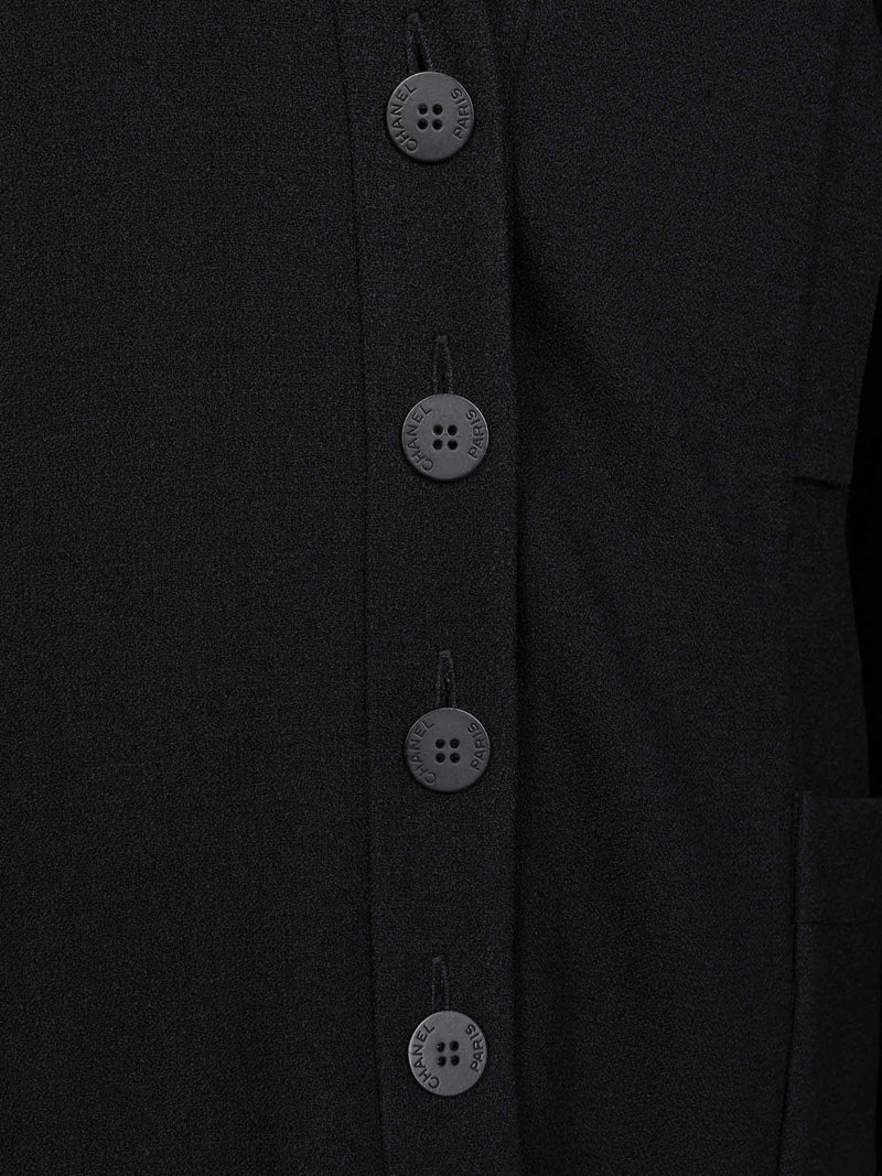 CHANEL CC Logo Tweed Fitted Jacket Black-designer resale