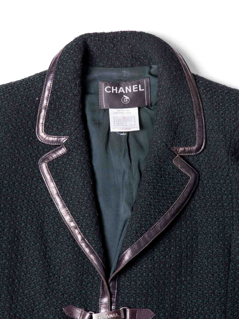 CHANEL CC Logo Hooded Patent Leather Belt Puffer Coat Black