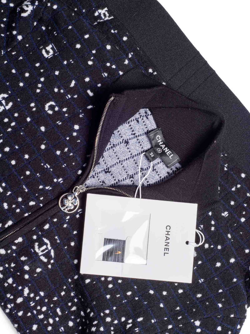 CHANEL CC Logo Wool N5 Sweater Black White-designer resale