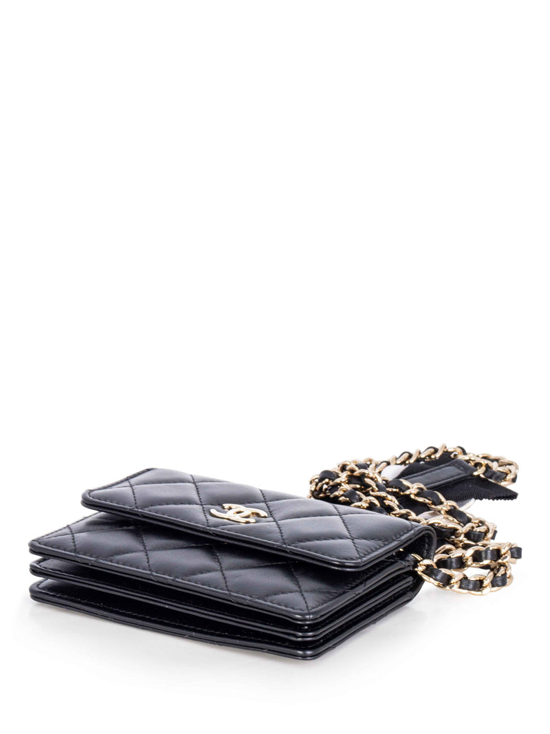 CHANEL CC Quilted Leather Mini Camellia Flap Messenger Bag Black-designer resale