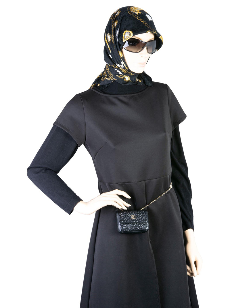 CHANEL Camellia Quilted Leather Chain Belt Bag Black-designer resale
