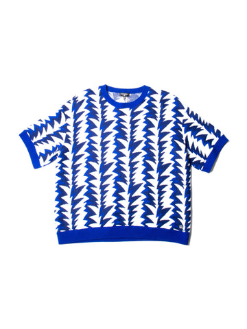 CHANEL Cashmere Blend Abstract Oversized Sweater Blue White-designer resale