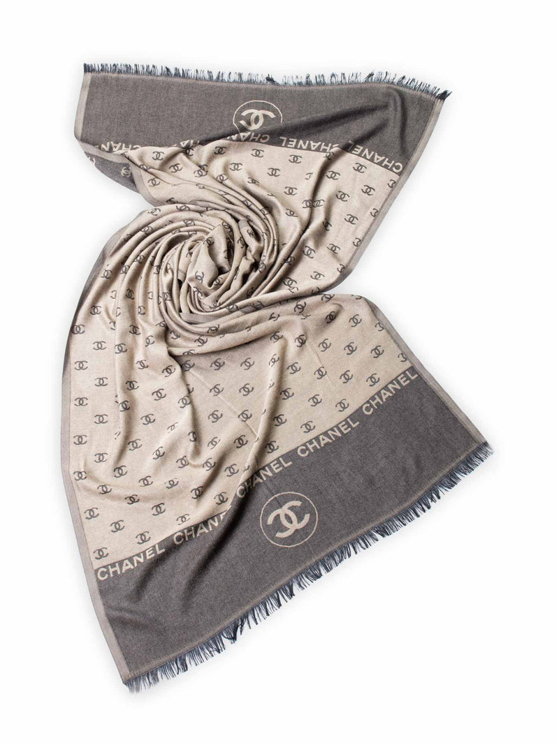 Chanel Interlocking CC Logo Scarf - Neutrals Scarves and Shawls,  Accessories - CHA880872