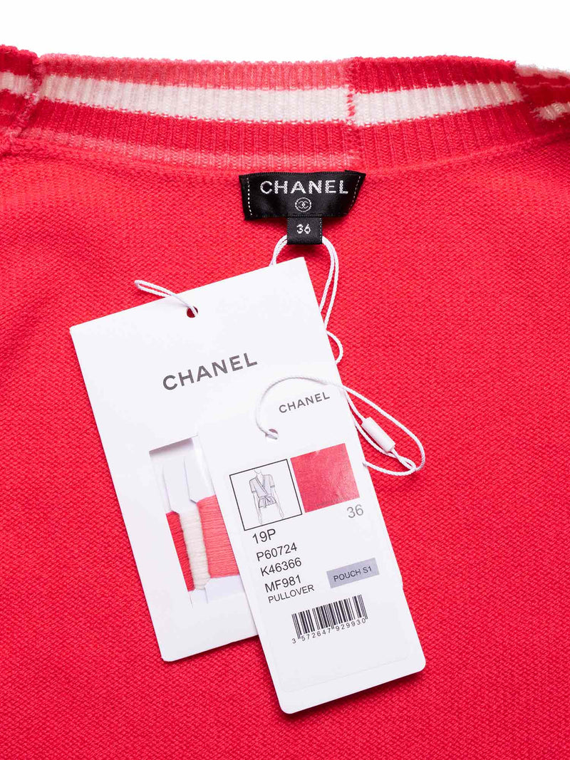 CHANEL Cashmere CC Logo Wrap Sweater Pink-designer resale