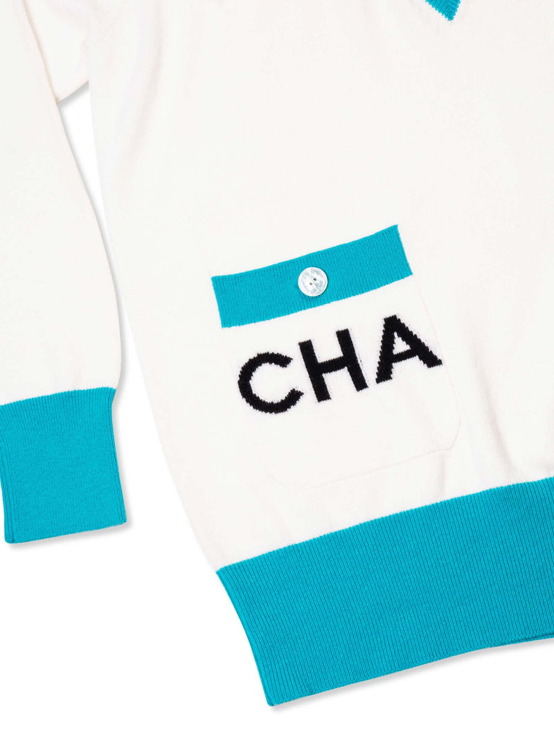CHANEL Cashmere Logo Runway La Pausa Sweater White-designer resale