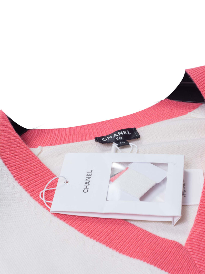 CHANEL Cashmere Logo Runway Sweater White-designer resale