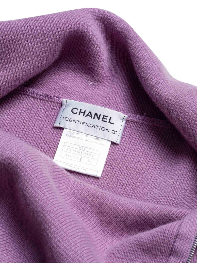 CHANEL Cashmere Zipper Sweater Lavender-designer resale