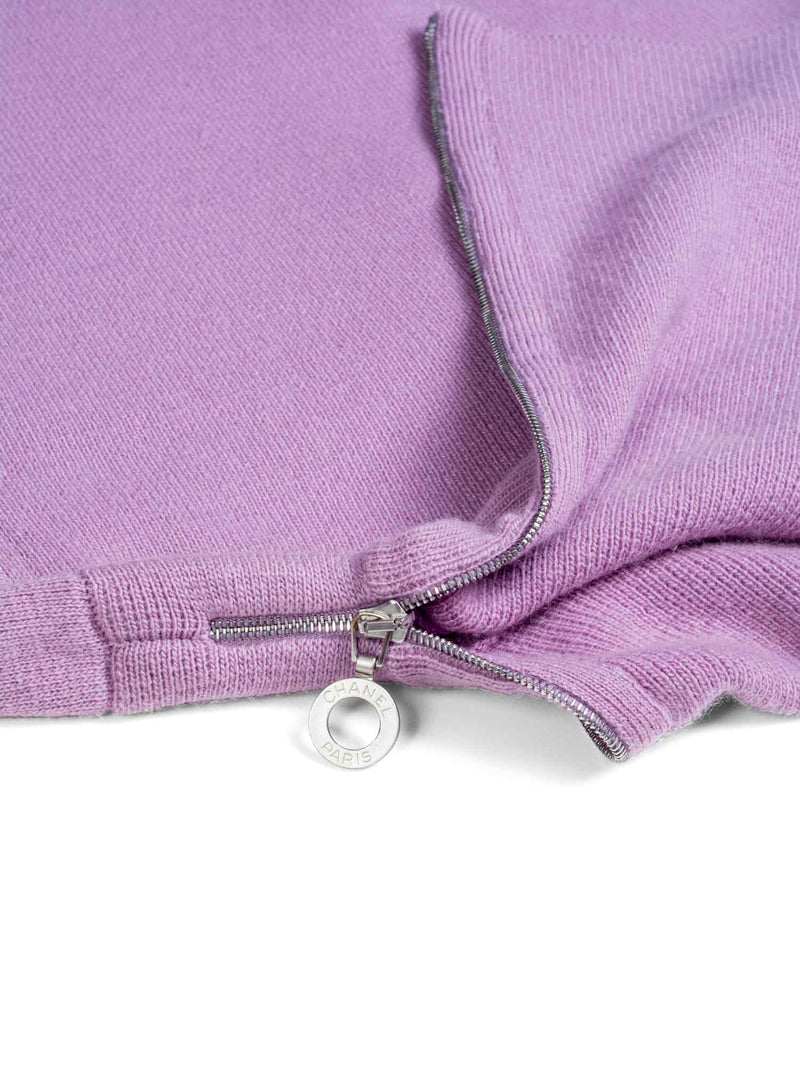 CHANEL Cashmere Zipper Sweater Lavender-designer resale