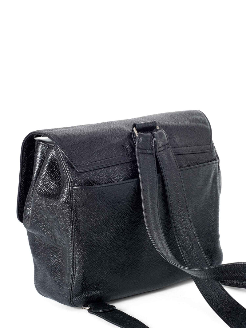 CHANEL Caviar CC Logo Backpack Black-designer resale
