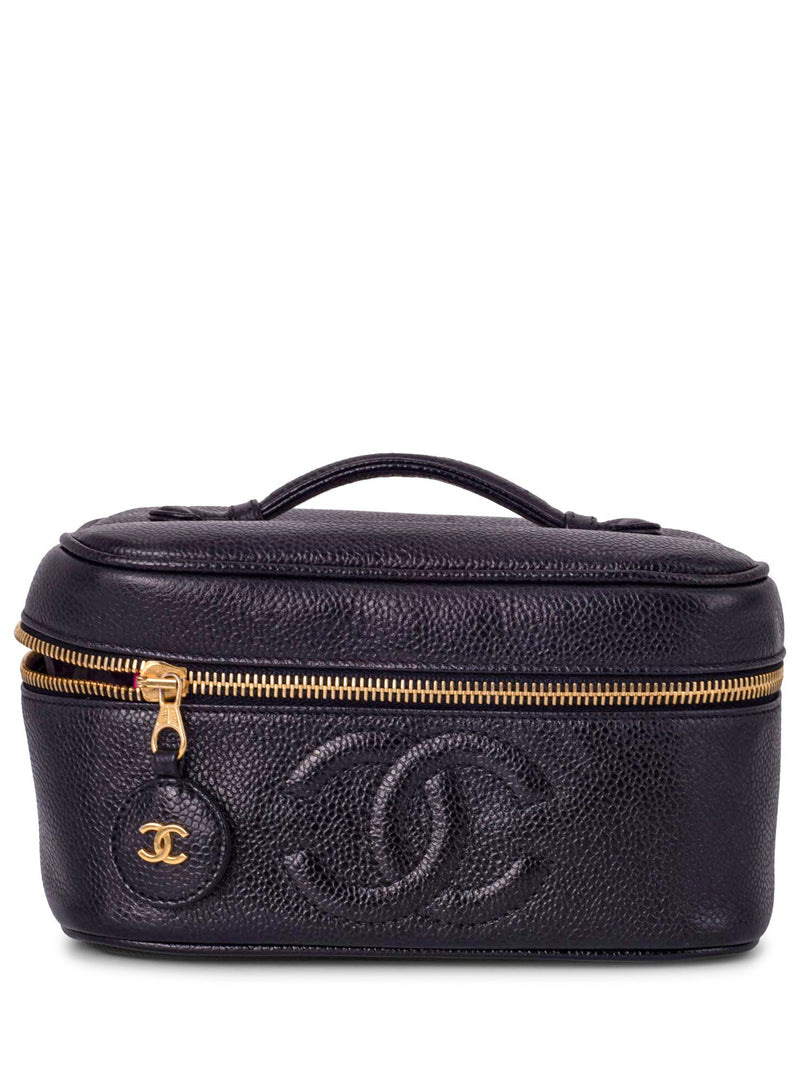 CHANEL, Bags, Chanel Vintage Vanity Case Caviar Leather