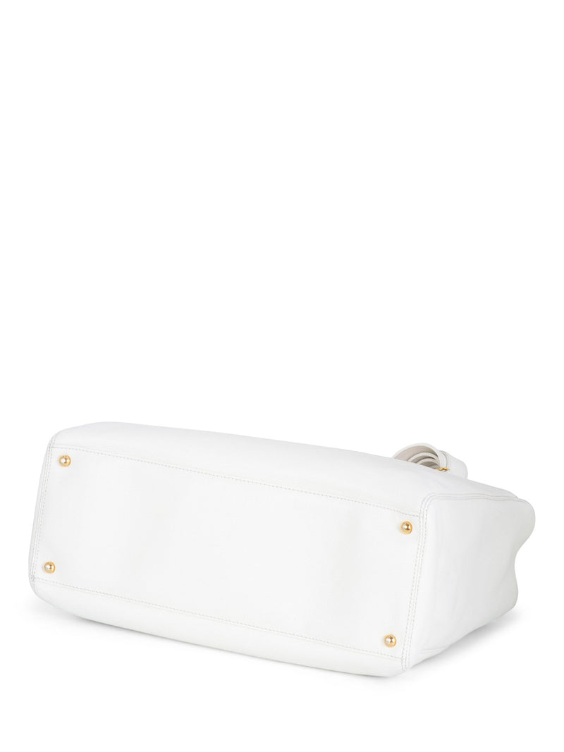 CHANEL Caviar Leather Cerf Executive Shopper Tote White-designer resale