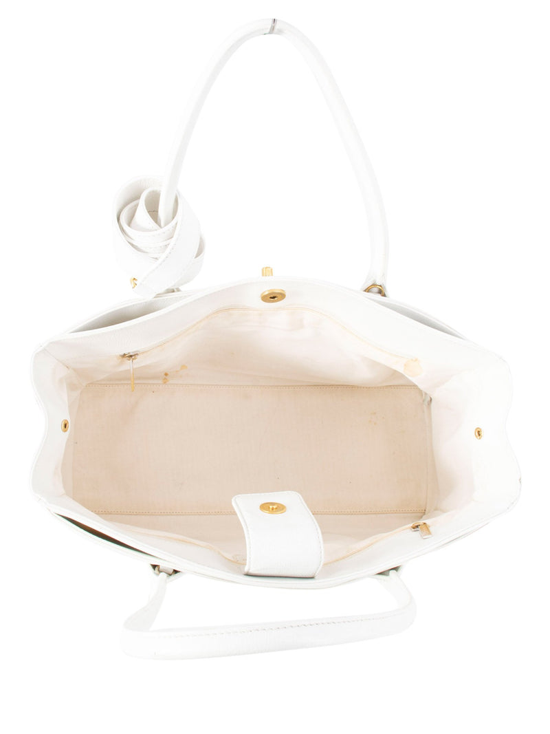 CHANEL Caviar Leather Cerf Executive Shopper Tote White-designer resale