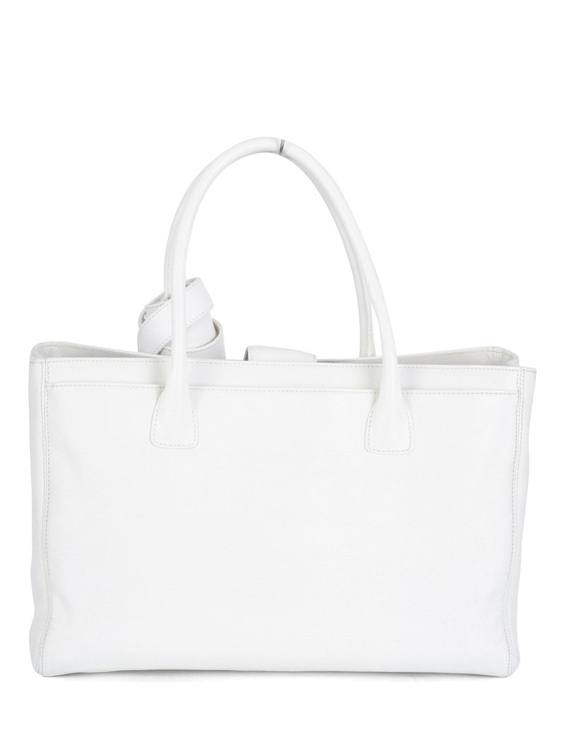 CHANEL Caviar Leather Cerf Executive Shopper Tote White-designer resale
