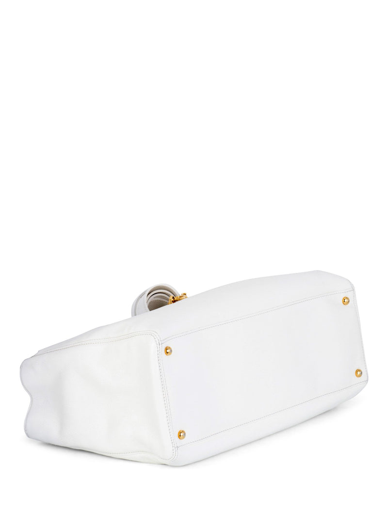 CHANEL Caviar Leather Cerf Executive Shopper Tote White-designer resale