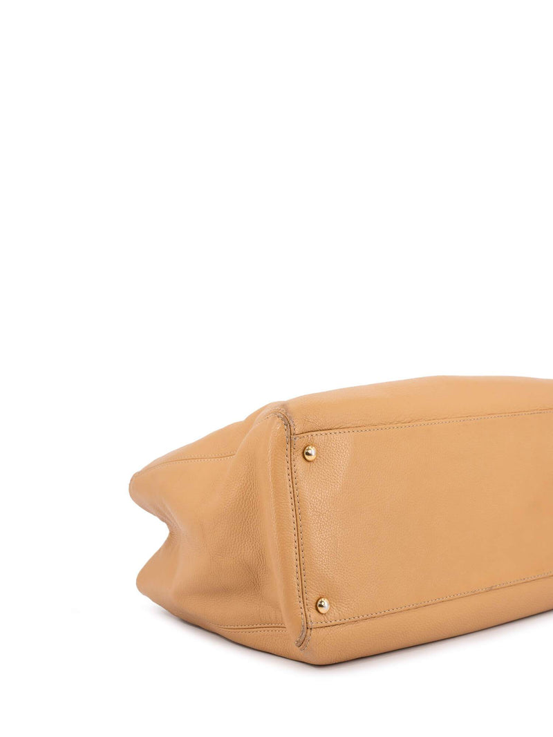 CHANEL Caviar Leather Cerf Shopper Bag Beige-designer resale