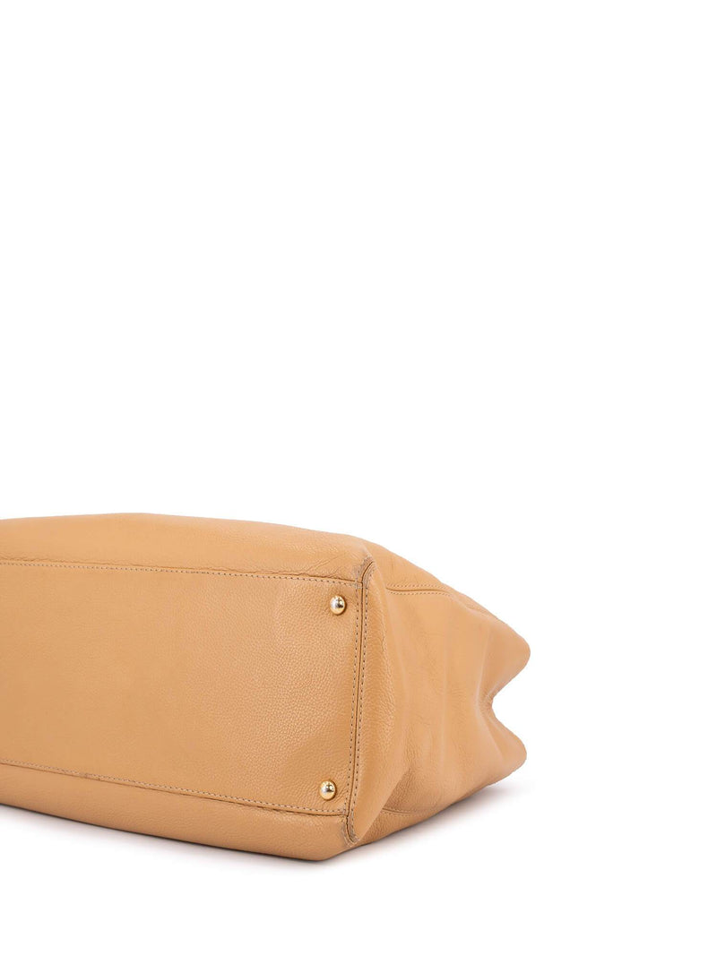 CHANEL Caviar Leather Cerf Shopper Bag Beige-designer resale
