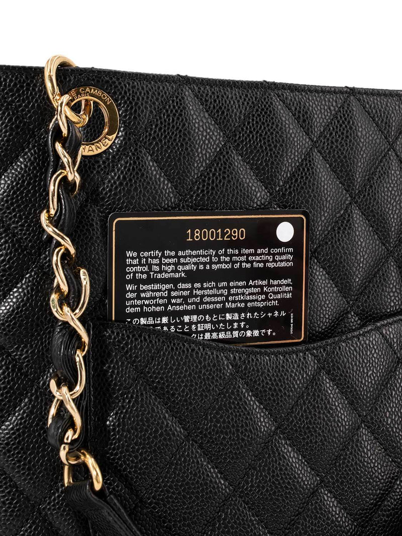 CHANEL Caviar Quilted CC Logo PST Bag Black-designer resale