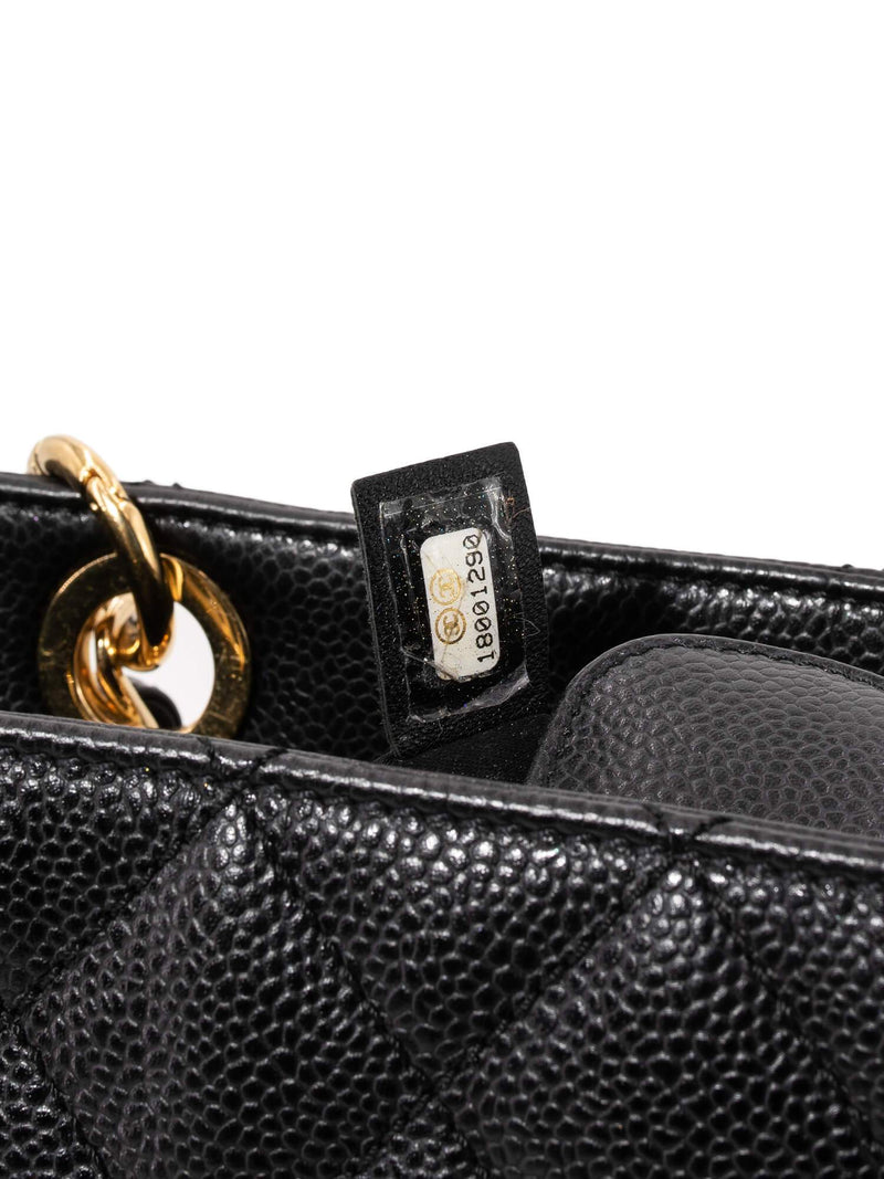 CHANEL Caviar Quilted CC Logo PST Bag Black-designer resale