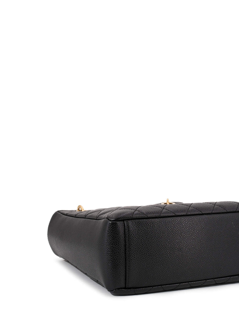 CHANEL Caviar Quilted CC Logo PST Bag Black-designer resale