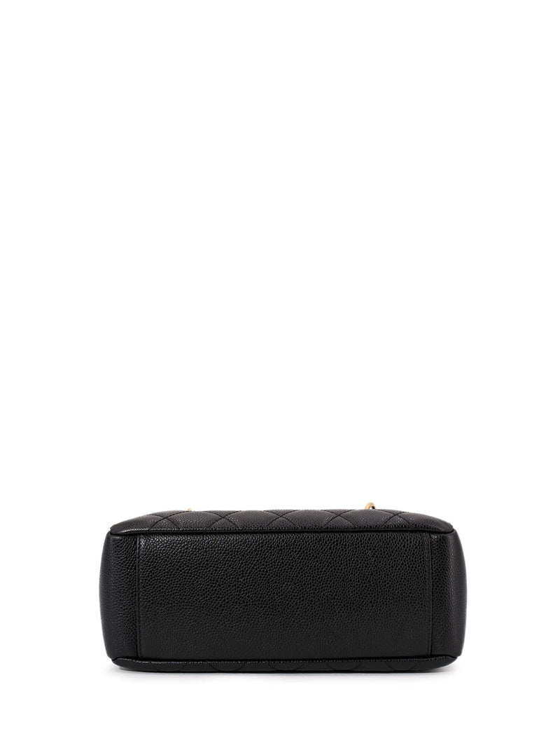 CHANEL Caviar Quilted CC Logo PST Bag Black-designer resale