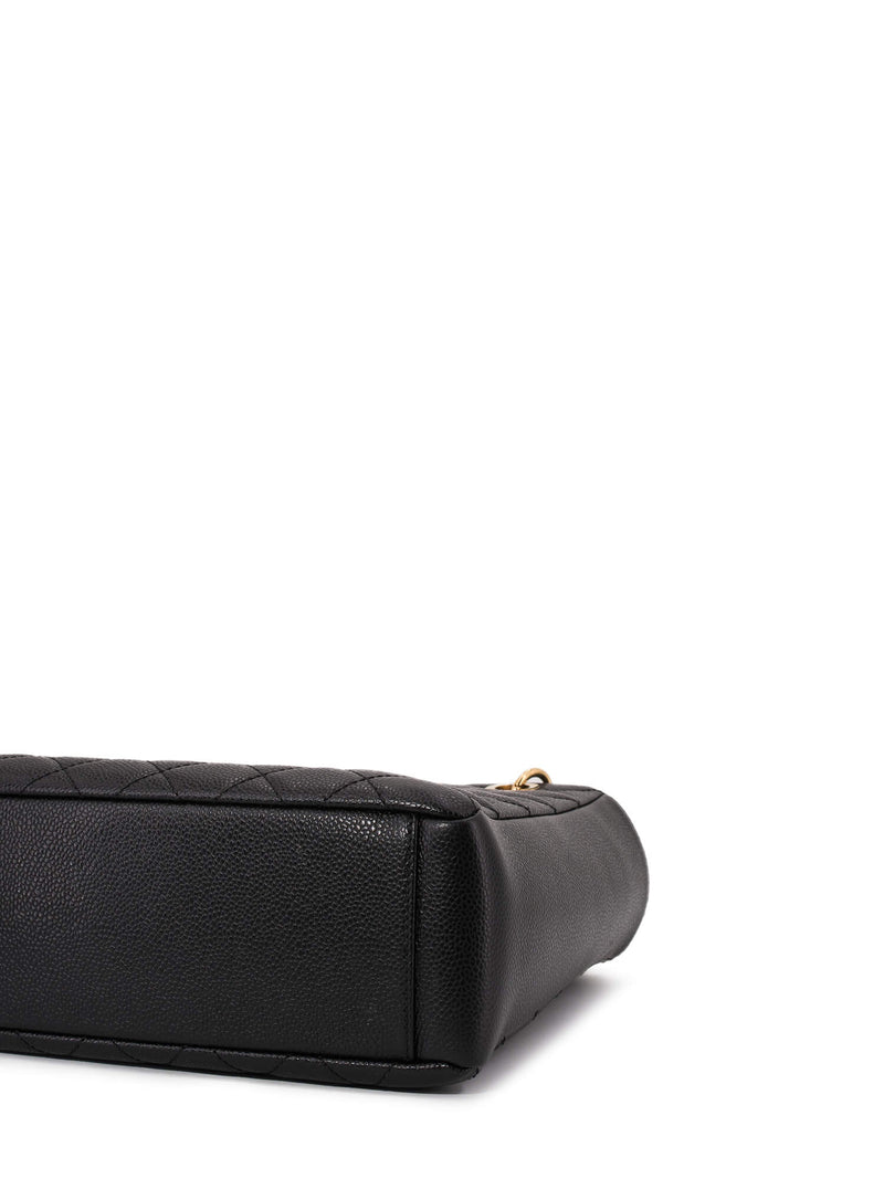 CHANEL Caviar Quilted CC Logo PST Bag Black-designer resale