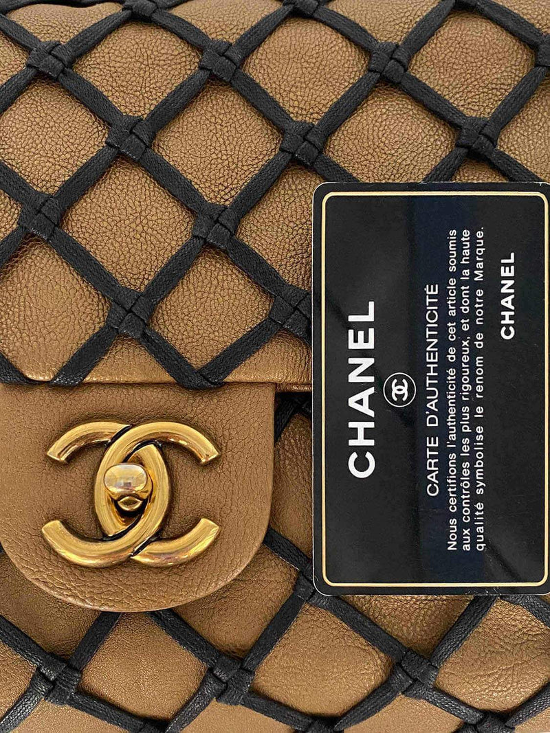 CHANEL Caviar Quilted Jumbo Single Flap Gold-designer resale
