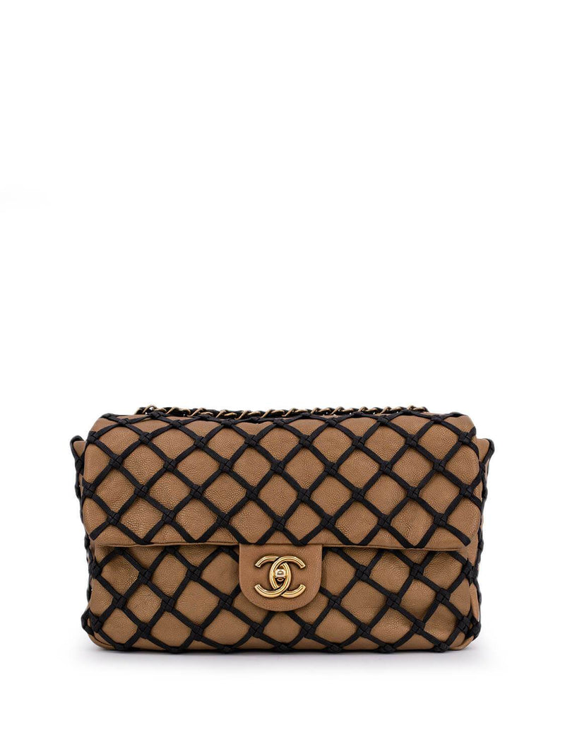 CHANEL Caviar Quilted Jumbo Single Flap Gold-designer resale