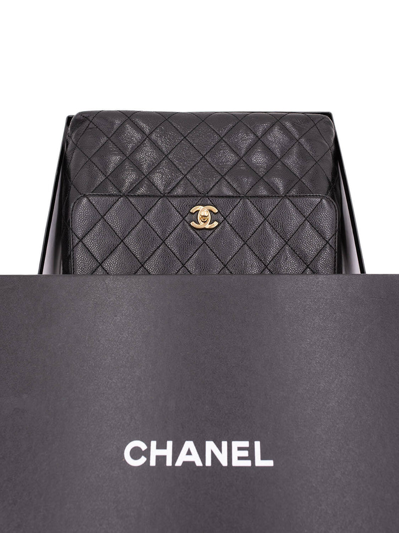 CHANEL Caviar Quilted Small Coco Handle Flap Black 283001