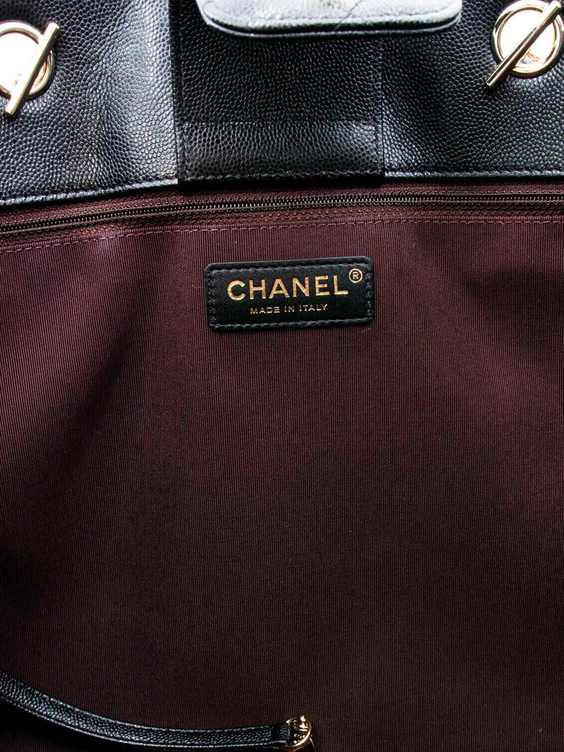 CHANEL Caviar Quilted Large Shopping Tote Black-designer resale