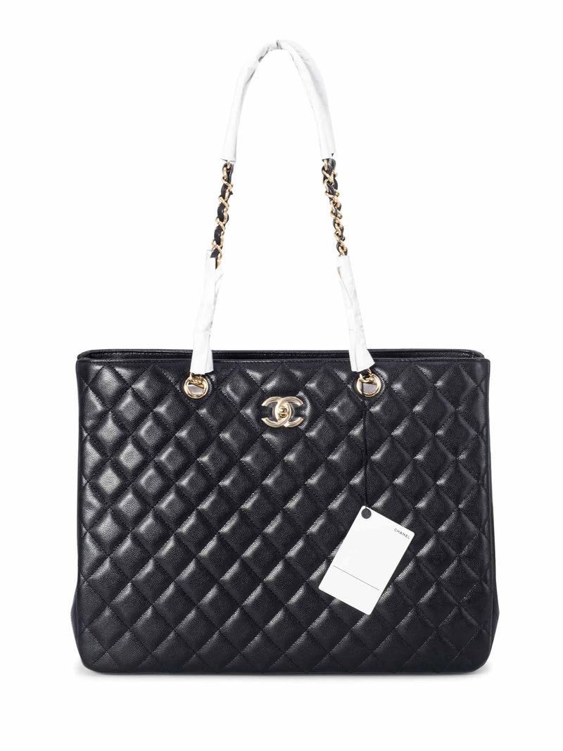 CHANEL Caviar Quilted Large Shopping Tote Black-designer resale