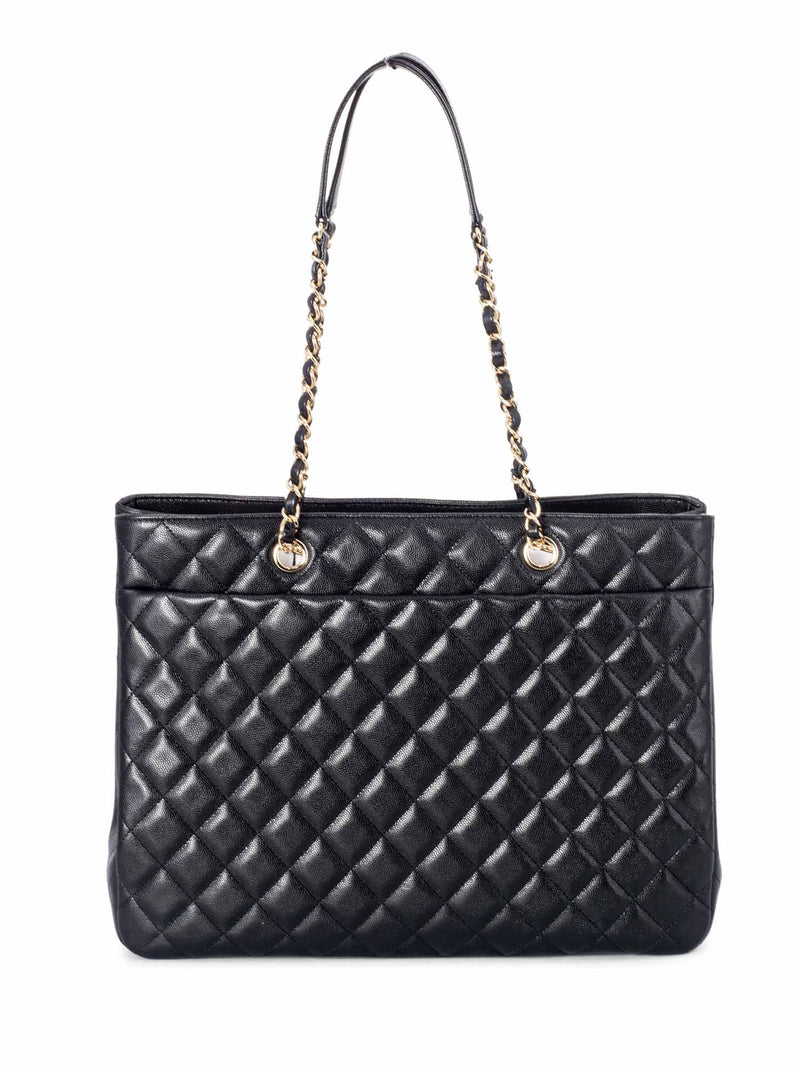 CHANEL Caviar Quilted Large Shopping Tote Black-designer resale