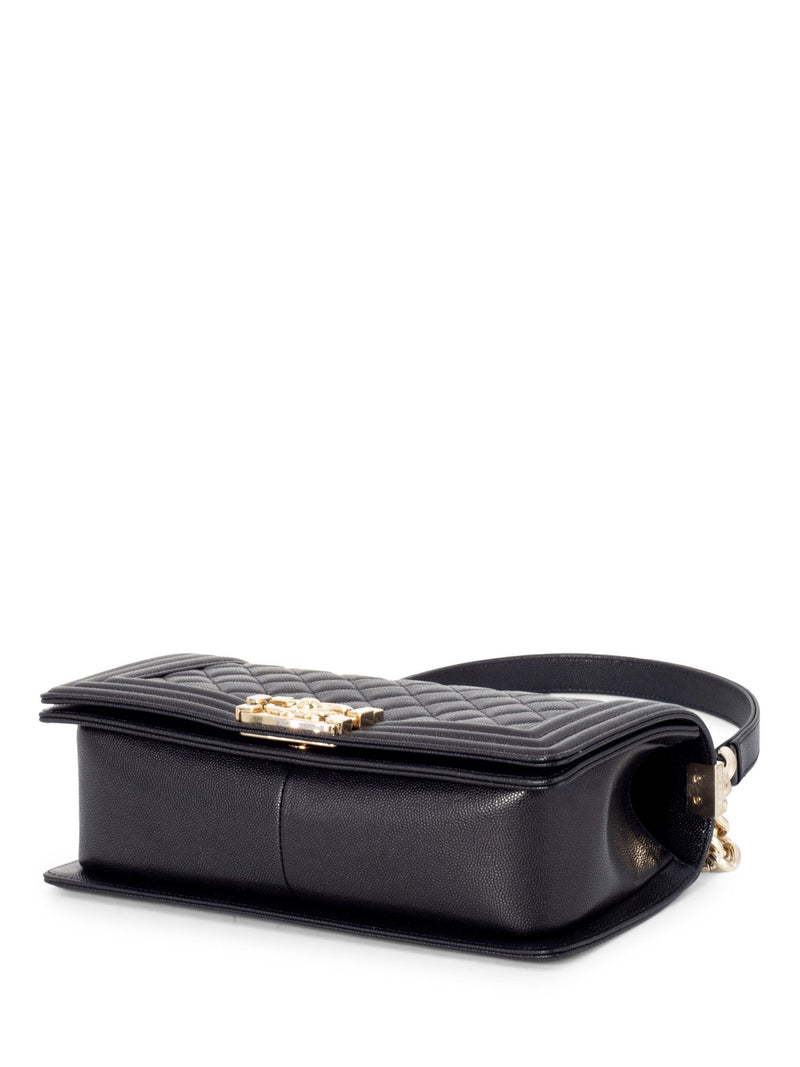 CHANEL Caviar Quilted Medium Boy Flap Bag Black