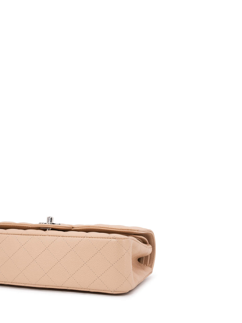 CHANEL Caviar Quilted Medium Double Flap Bag Beige-designer resale