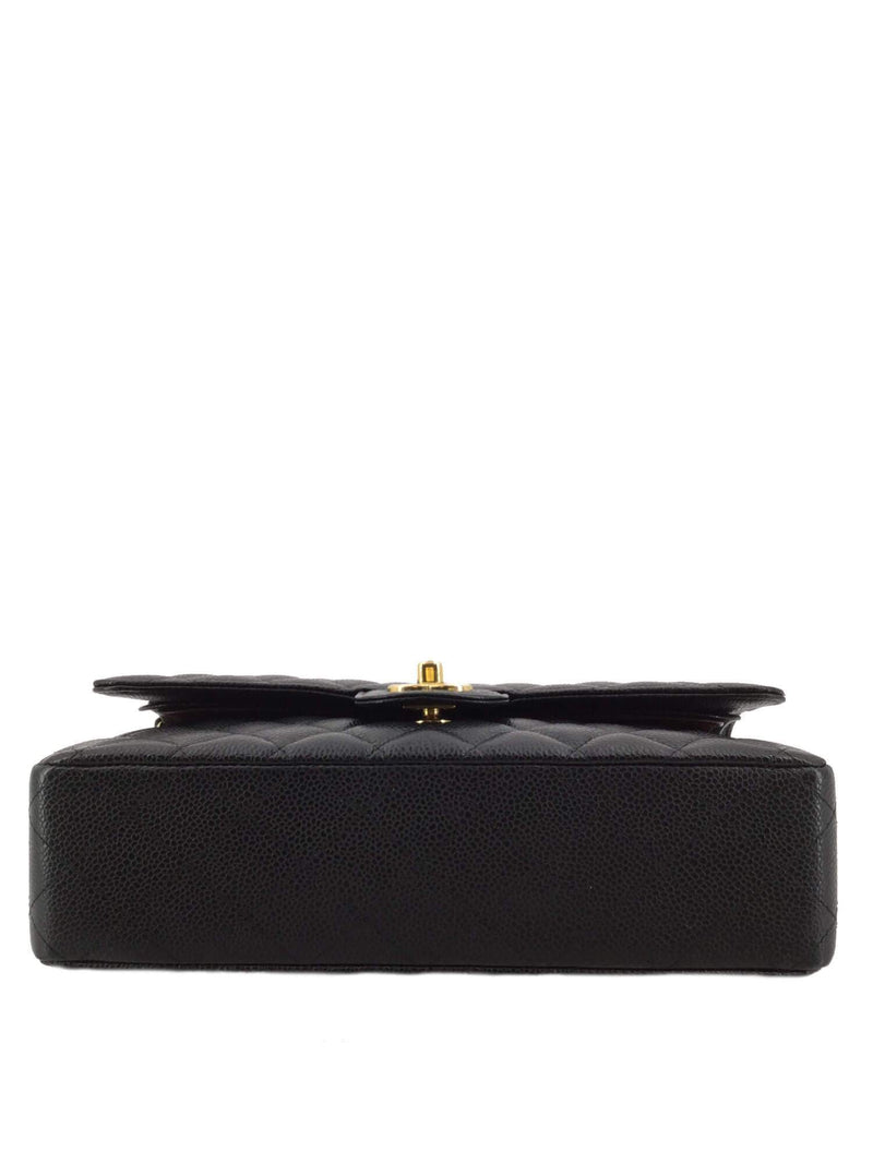 CHANEL Caviar Quilted Medium Double Flap Black-designer resale