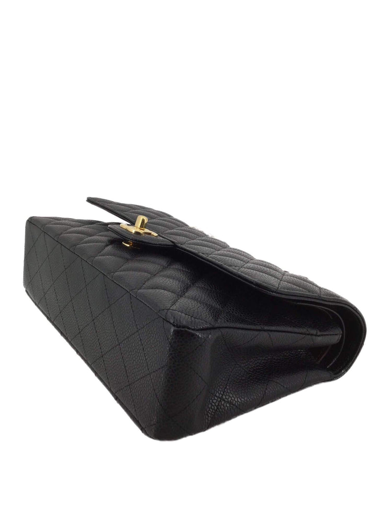CHANEL Caviar Quilted Medium Double Flap Black-designer resale