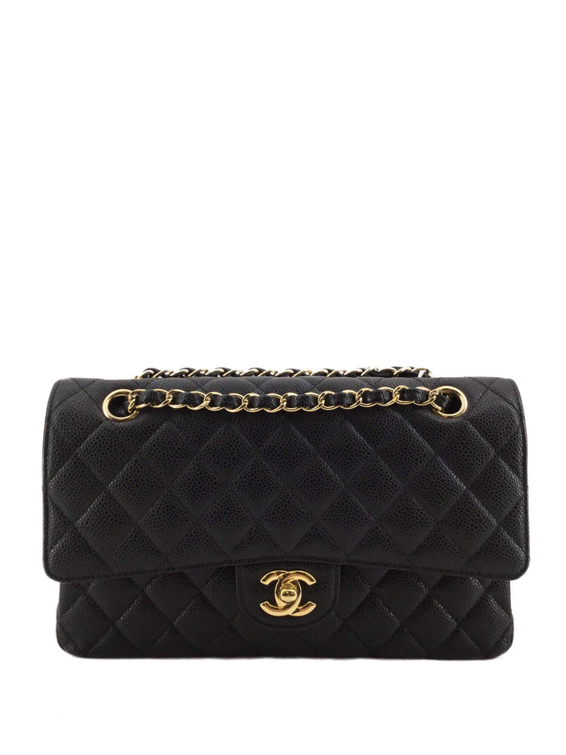 Chanel Black Quilted Caviar Jumbo Classic Double Flap Gold Hardware, 2014, Womens Handbag