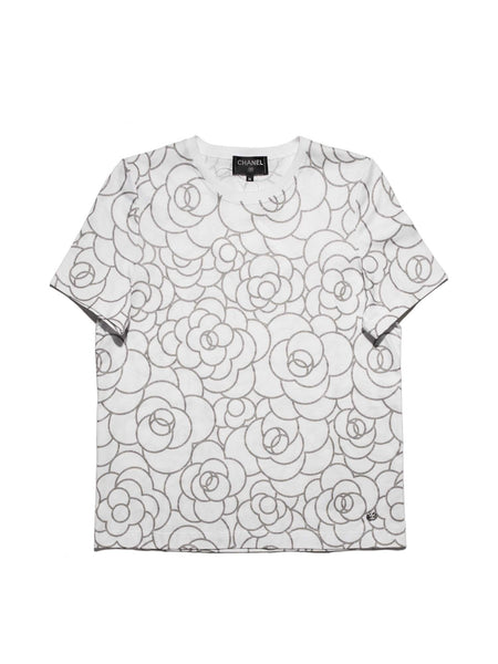 sou 　CHANEL 半袖　CC柄　コットン CHANEL-Cotton-CC-Logo-Camellia