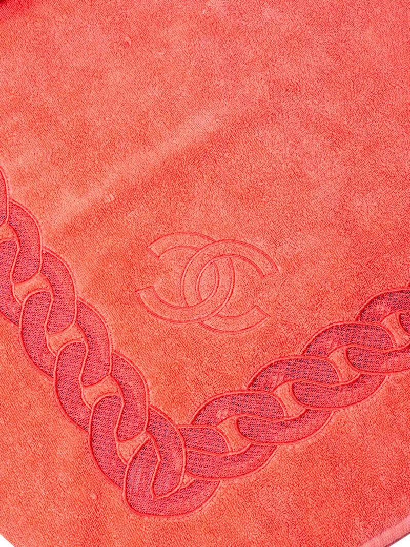 CHANEL Cotton CC Logo XXL Beach Towel Pink-designer resale