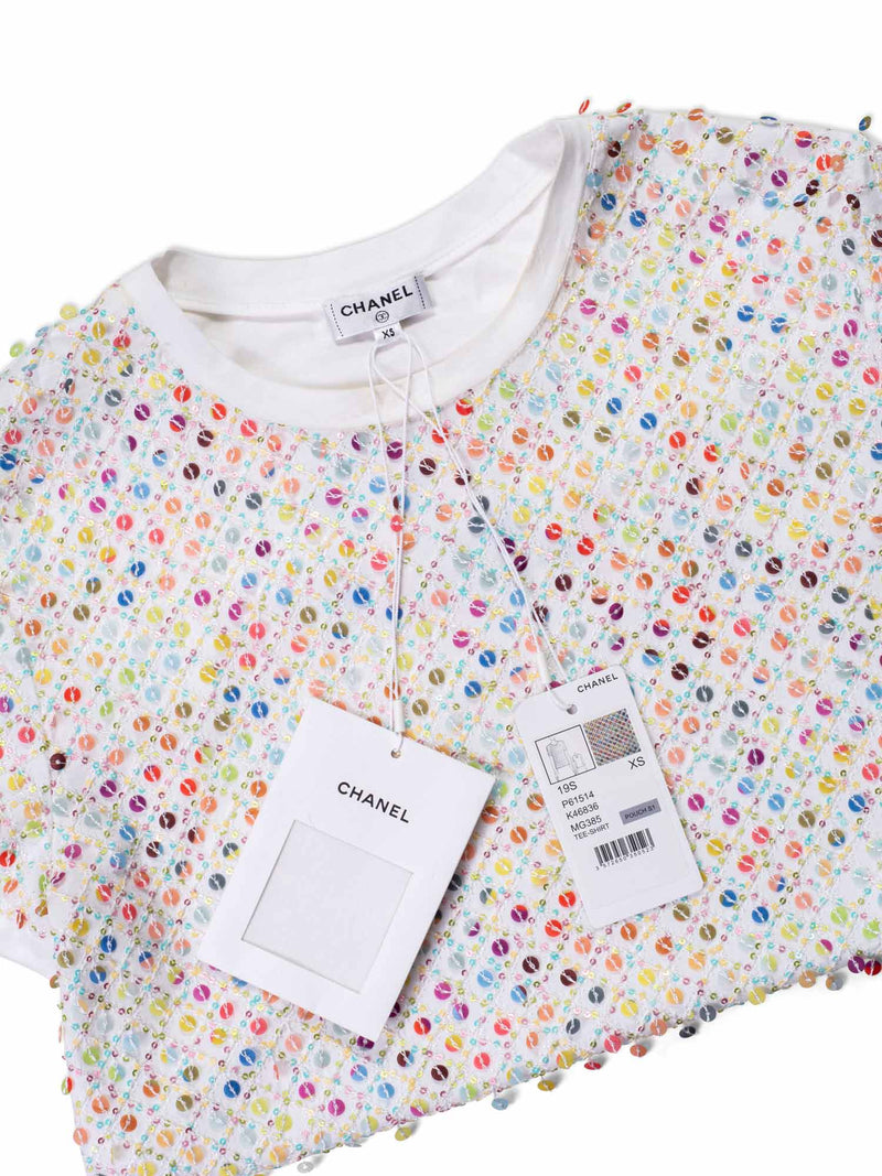 Chanel White Cotton Charms Button Up Blouse Size 6/40 - Yoogi's Closet