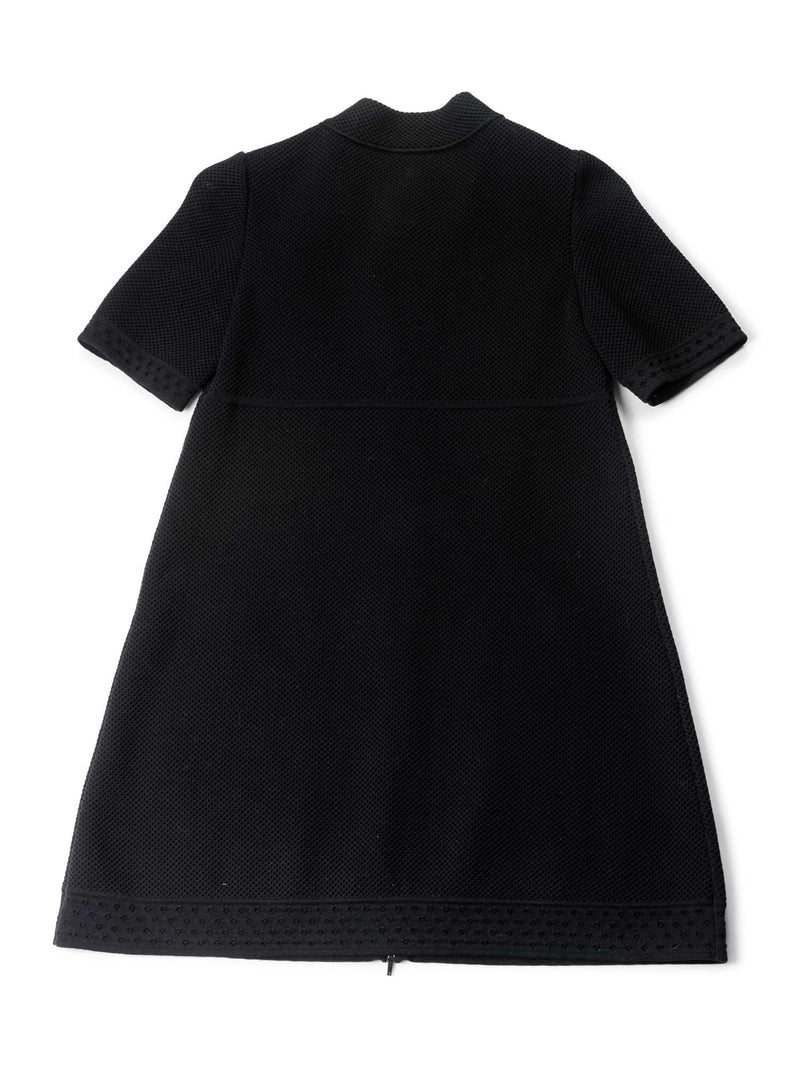 CHANEL Cotton Tweed Camellia Mini Dress Black-designer resale