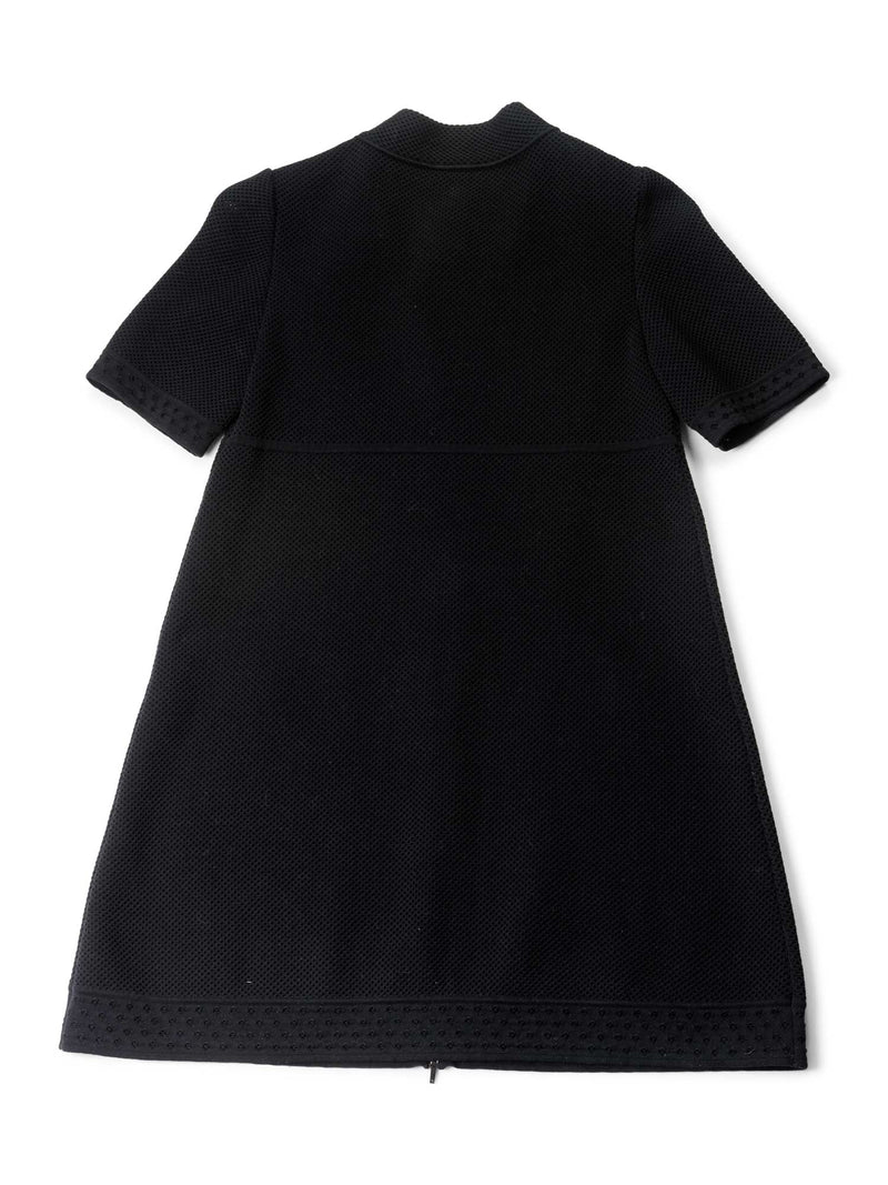 CHANEL Cotton Tweed Camellia Mini Dress Black CHANEL Cotton Tweed Camellia Mini Dress Black
