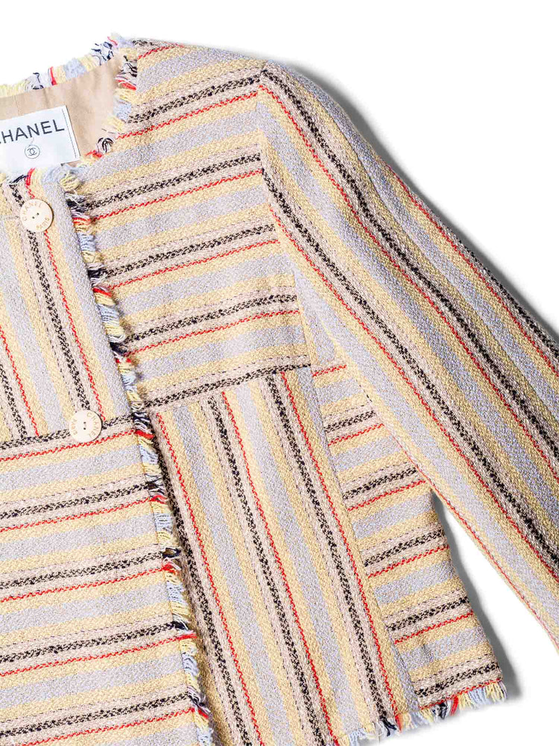 Chanel - Authenticated Jacket - Linen Beige for Women, Very Good Condition