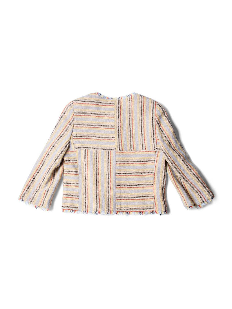 Chanel Fringe Striped Tweed Jacket