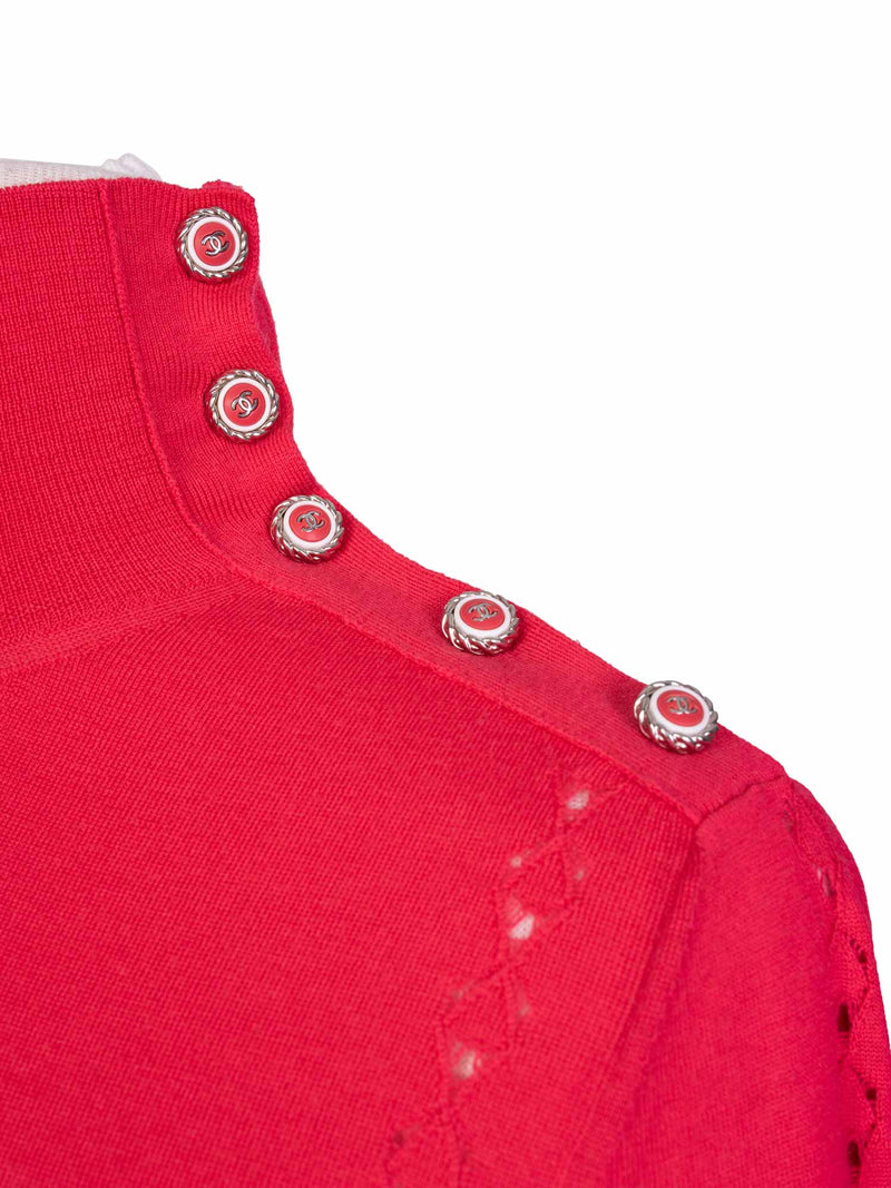 CHANEL Fine Wool CC Logo Turtleneck Sweater Pink-designer resale