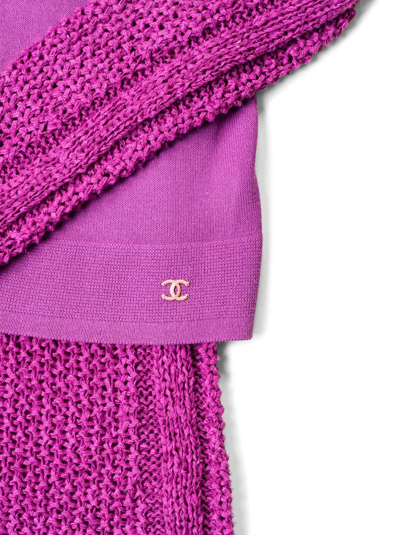 CHANEL Knit Sweater Tunic Set Purple-designer resale