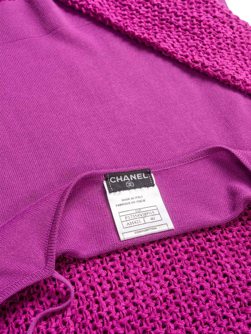 CHANEL Knit Sweater Tunic Set Purple