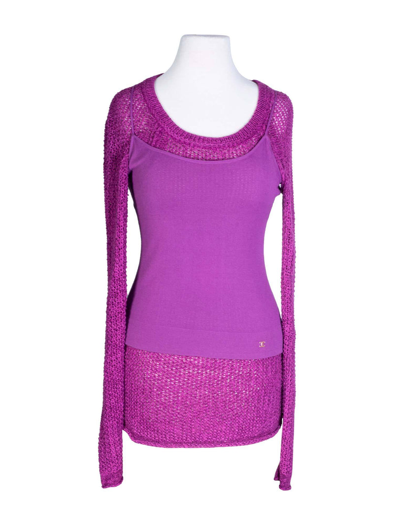 CHANEL Knit Sweater Tunic Set Purple-designer resale