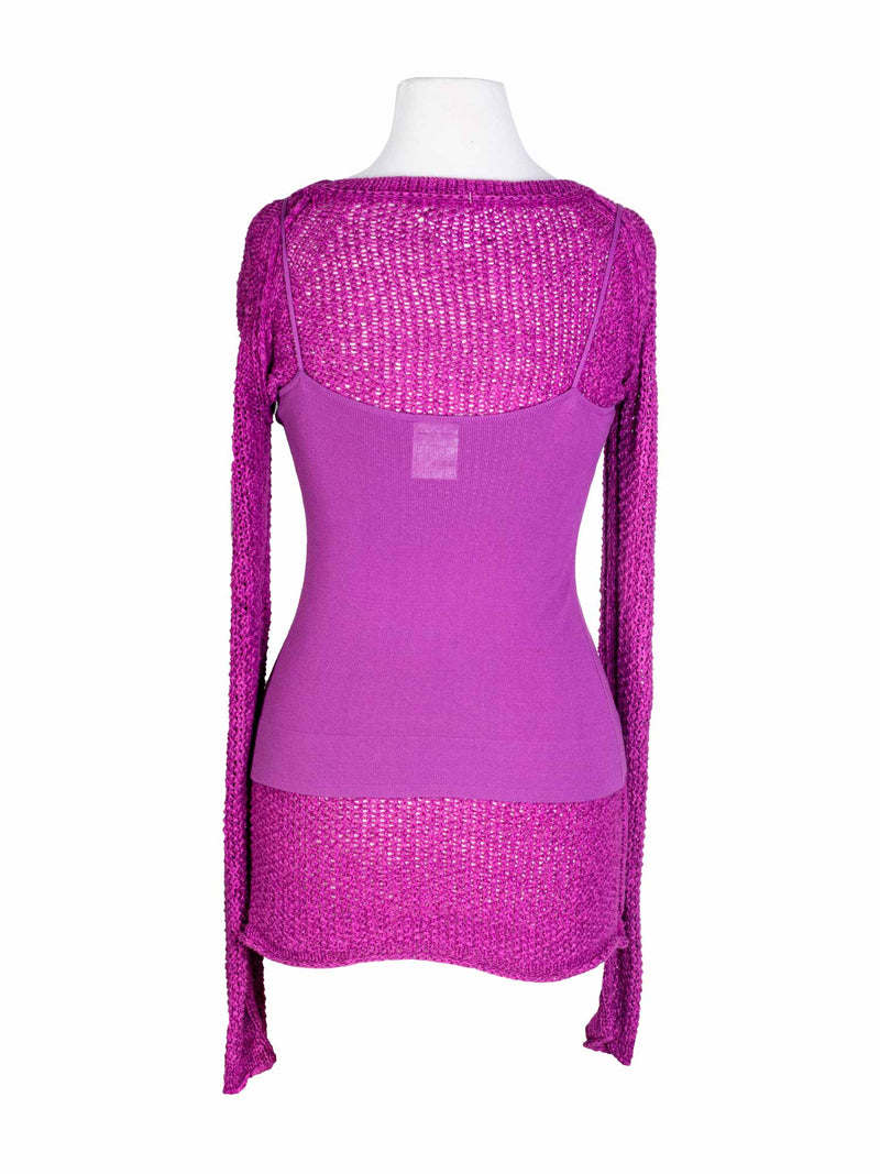 CHANEL Knit Sweater Tunic Set Purple
