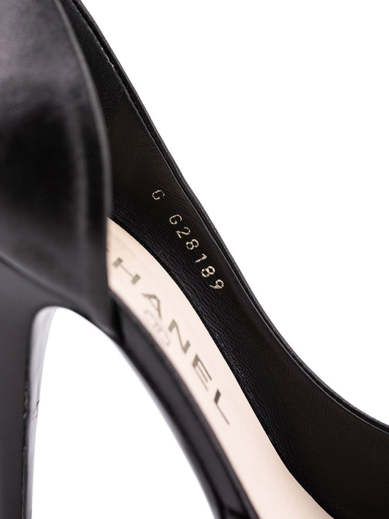CHANEL Lambskin Camellia Pumps Black-designer resale