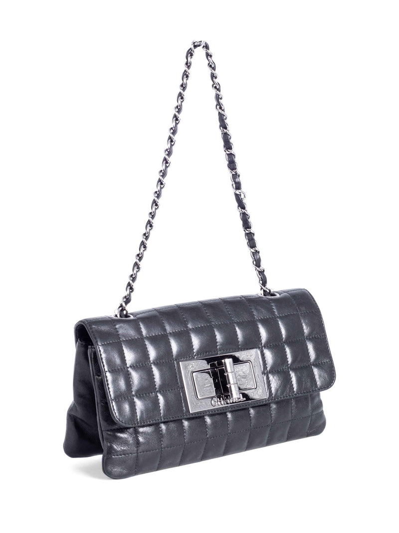 CHANEL Lambskin Leather Square Quilted Reissue Flap Bag Black-designer resale